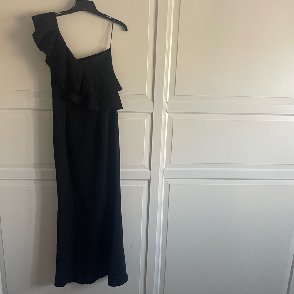 Black Halo Eve Manala One Shoulder Ruffled Mermaid Maxi Prom Dress 22758 - Picture 3 of 11